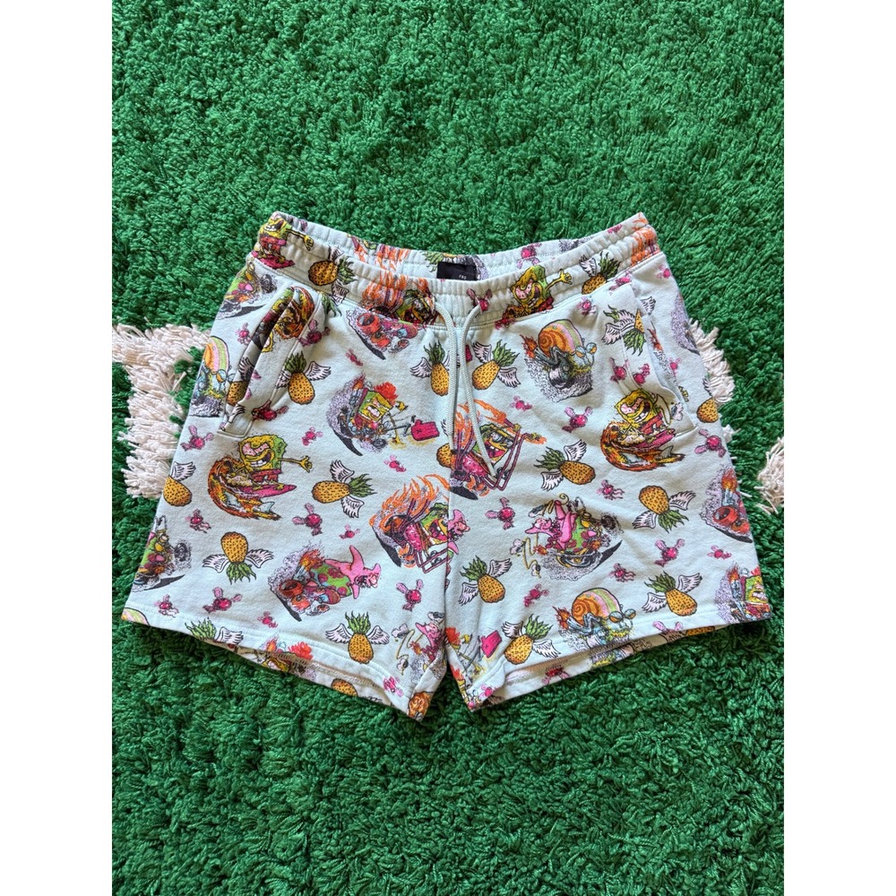 H&M‎ SpongeBob SquarePants Shorts Mens Small Blue Excellent Graphic Sweat Shorts